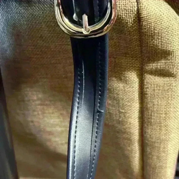 Giani Bernini Blue Leather Satchel Handbag Classic style long strap - Picture 8 of 15